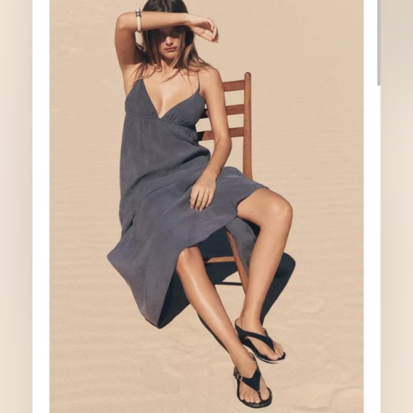 Zara Flowy Midi Dress With Straps - Picture 2 of 6